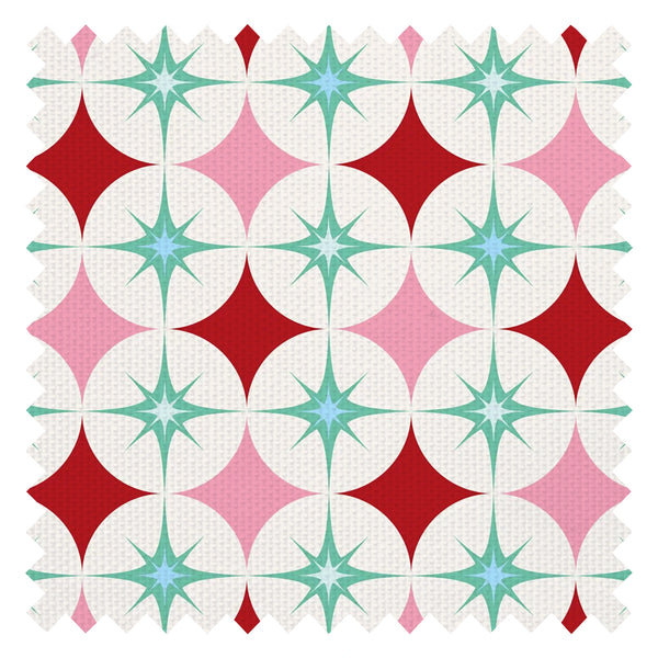 Starstruck Fabric in Powder Puff, Poison Apple and Mint Milkshake