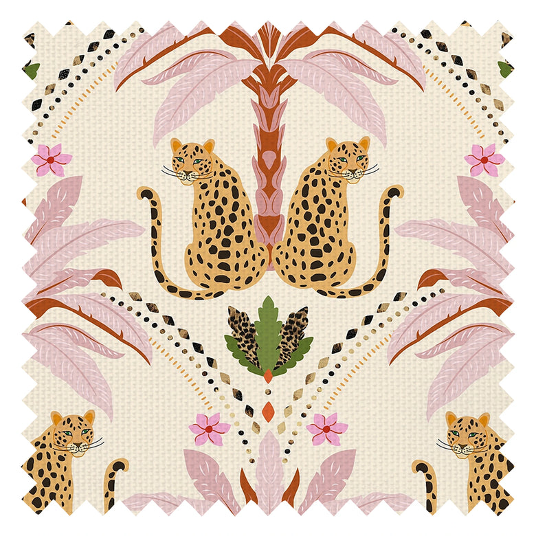 Belize Leopard Fabric in Blush on the Cat That Licked the Cream