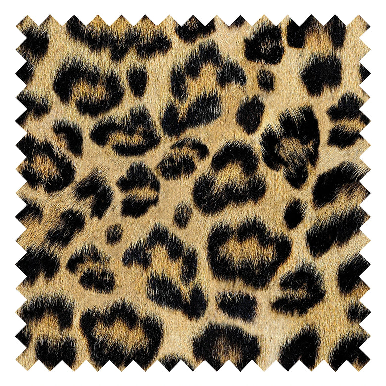 Fur-real Leopard Fabric in Margay Black and Ocelot Brown
