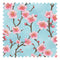 Hanami Blossom Fabric in Sky Blue