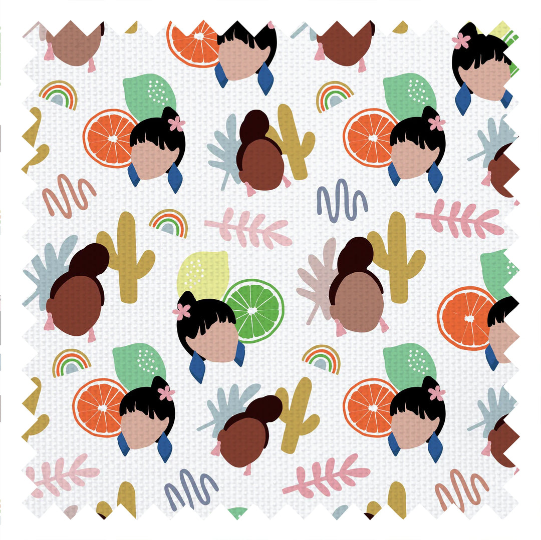 Frida Fabric in White and Brights
