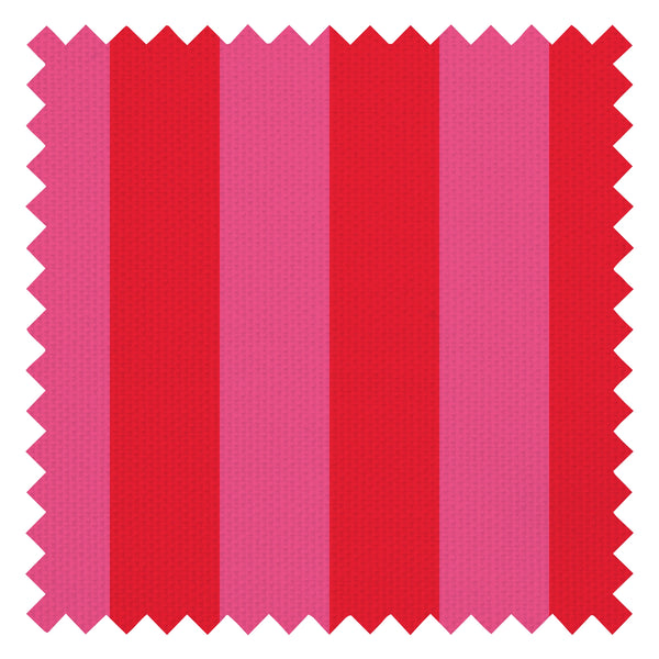 Signature Stripe Fabric in I'm Blushing Pink and Poison Apple Red
