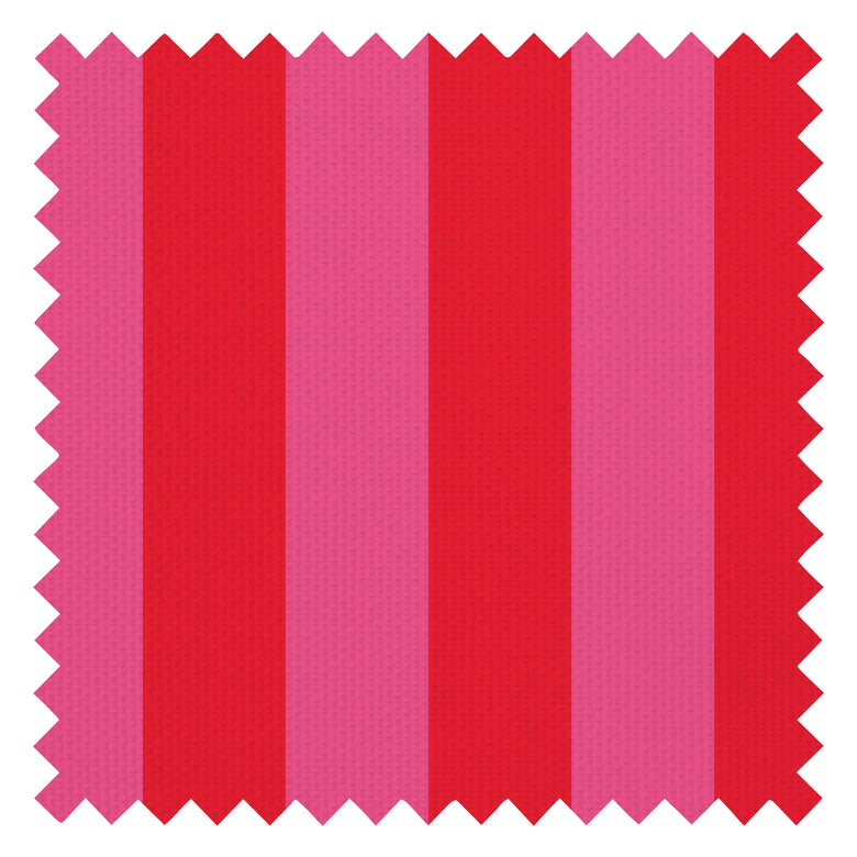 Signature Stripe Fabric in I'm Blushing Pink and Poison Apple Red