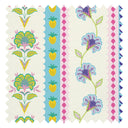 Hello Flower Fabric in Brights on Cream