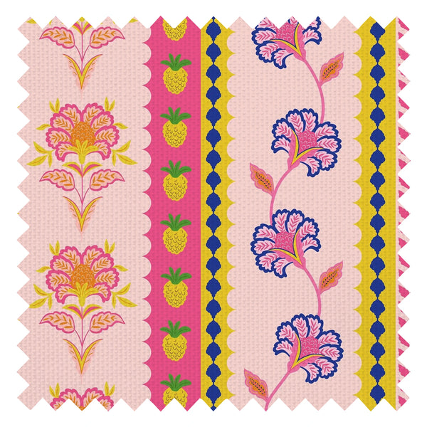 Hello Flower Fabric in Pinks, Orange and Yellow