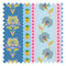 Hello Flower Fabric in Pinks on Blue