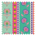 Hello Flower Fabric in Pinks on Greens