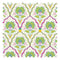 Blooming Geometric Fabric in Brights on Cream