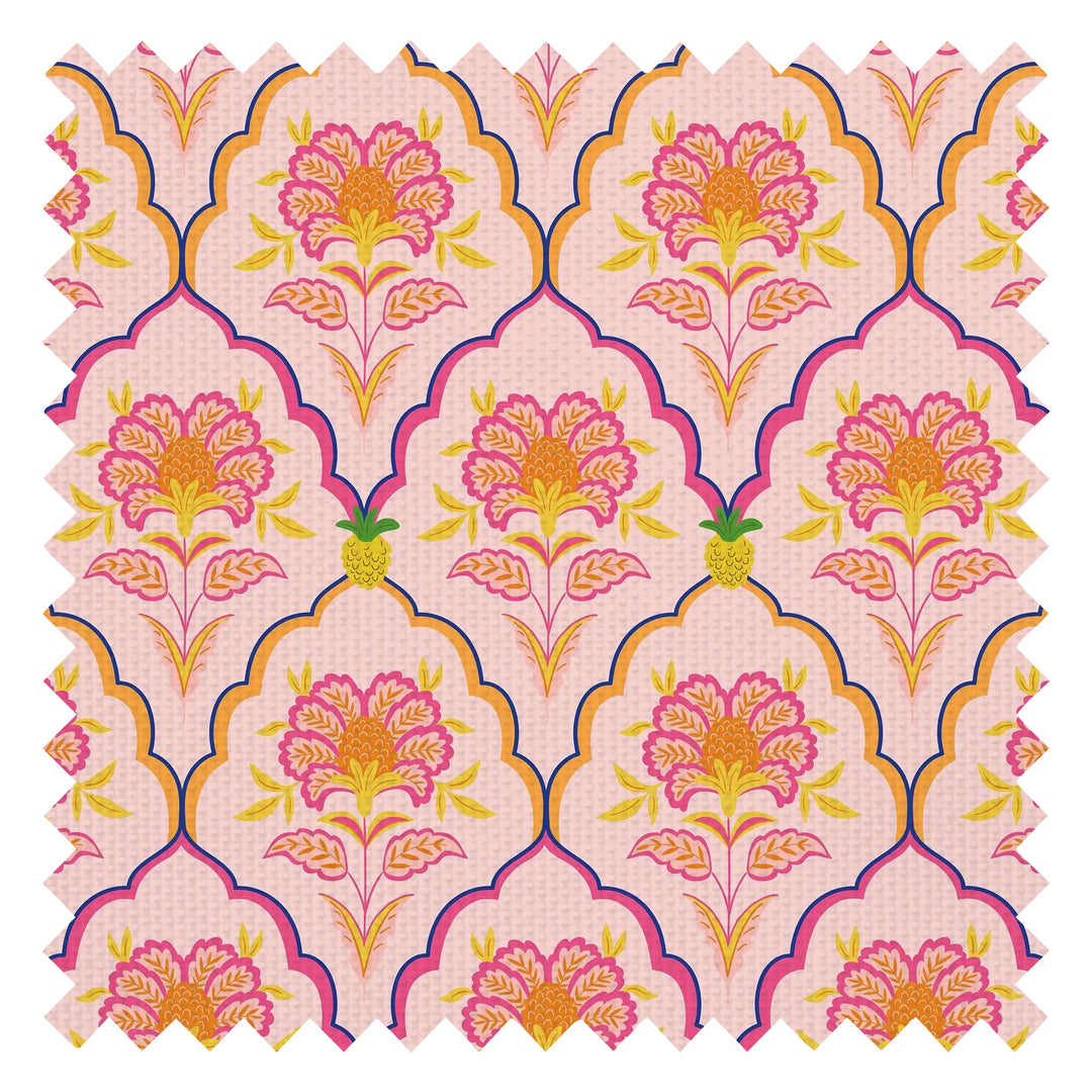 Blooming Geometric Fabric in Pinks, Orange and Yellow
