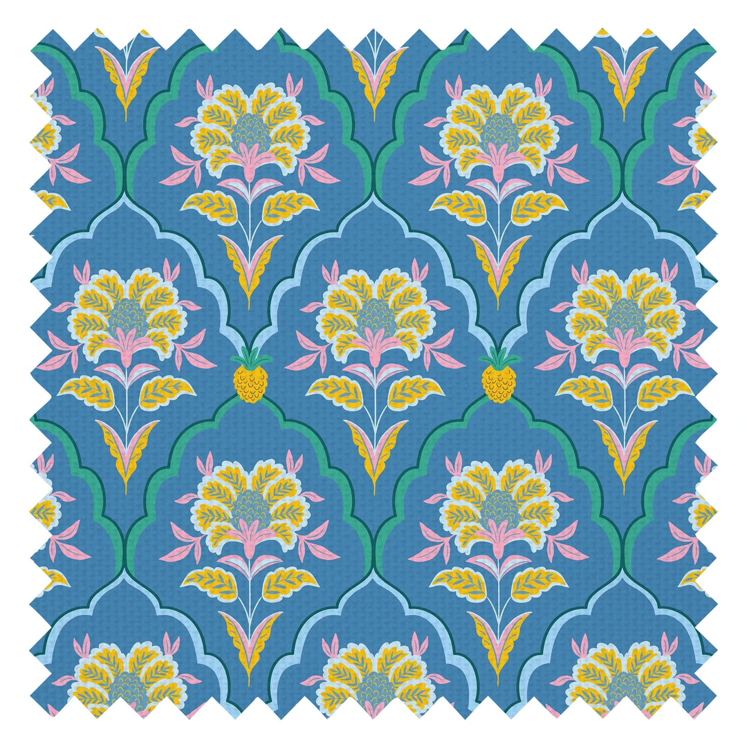 Blooming Geometric Fabric in Pink, Yellow and Blue