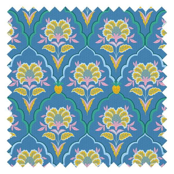 Blooming Geometric Fabric in Pink, Yellow and Blue