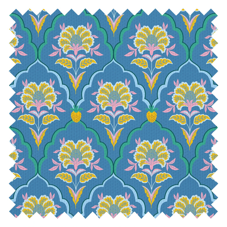 Blooming Geometric Fabric in Pink, Yellow and Blue