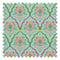 Blooming Geometric Fabric in Pinks on Greens