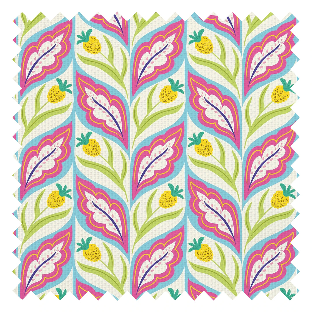 Not a Petal out of Place Fabric in Brights on Cream
