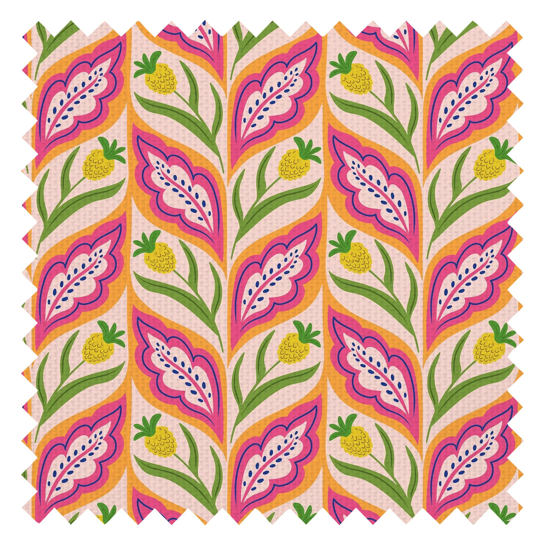 Not a Petal out of Place Fabric in Pinks, Orange and Yellow