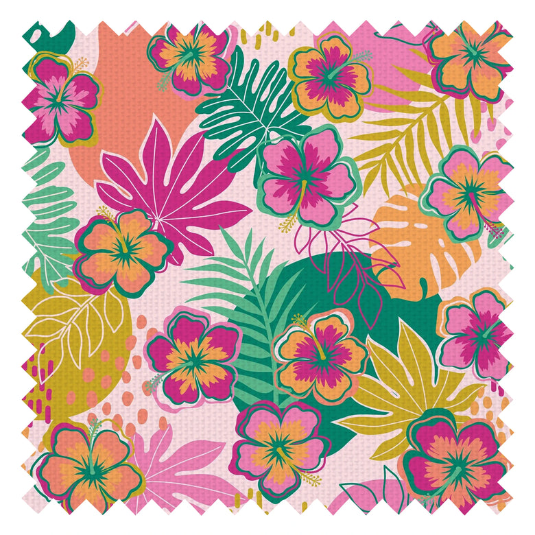 Tropical Treat Fabric in Pinks, Orange and Greens