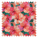 Painterly Hibiscus Dream Fabric in Coral and Pinks