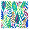 Painterly Leaves Fabric in Brights