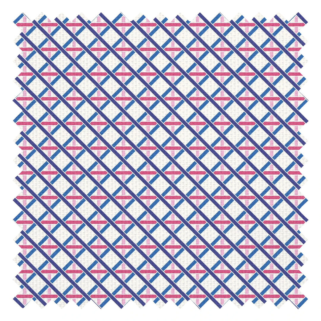 Criss Crossed Fabric in Electric Blue and Pinks