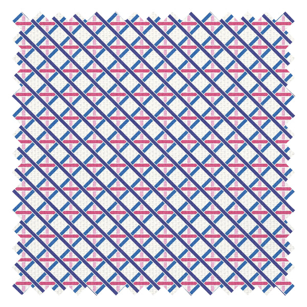 Criss Crossed Fabric in Electric Blue and Pinks
