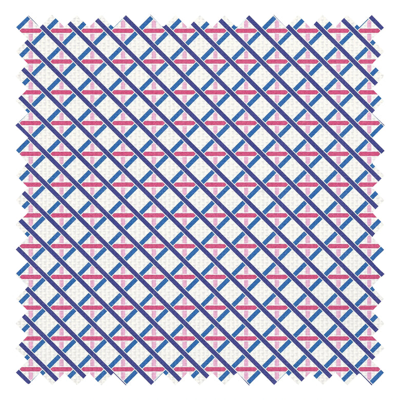 Criss Crossed Fabric in Electric Blue and Pinks
