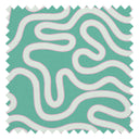 Dotty as a Squiggle Fabric in Teal and Pink
