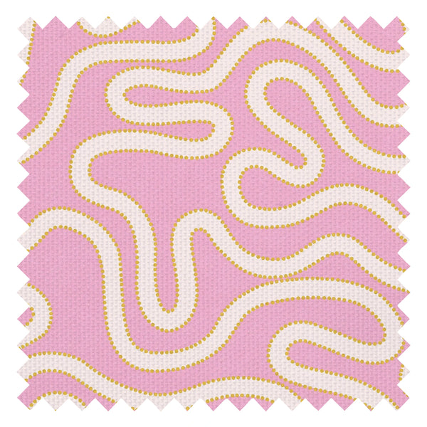 Dotty as a Squiggle Fabric in Pink and Yellow