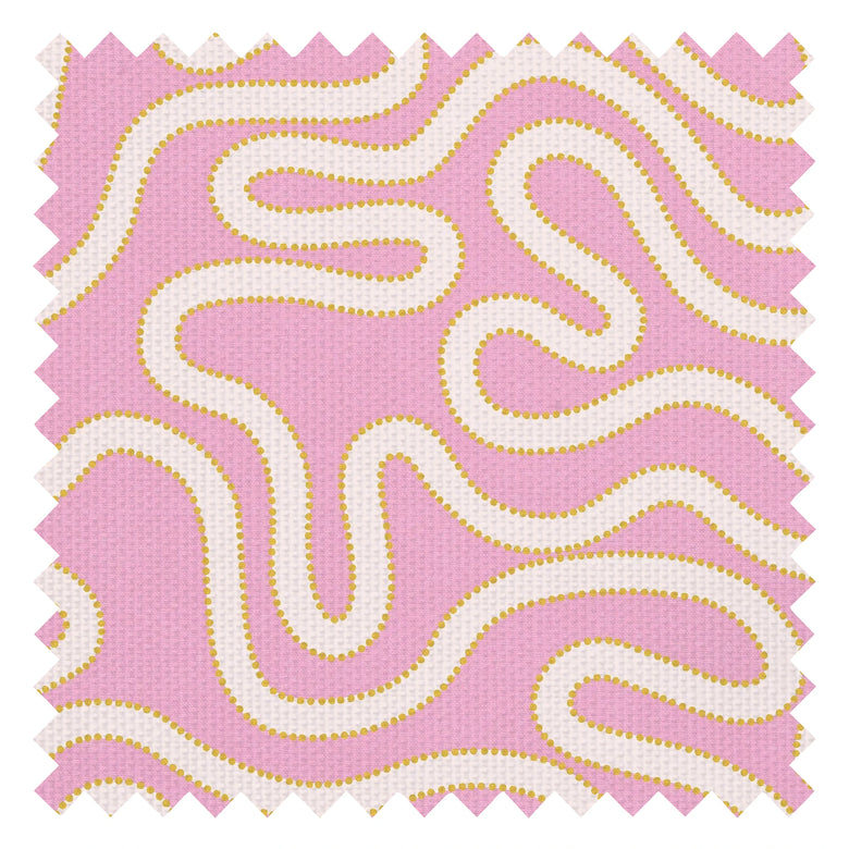 Dotty as a Squiggle Fabric in Pink and Yellow