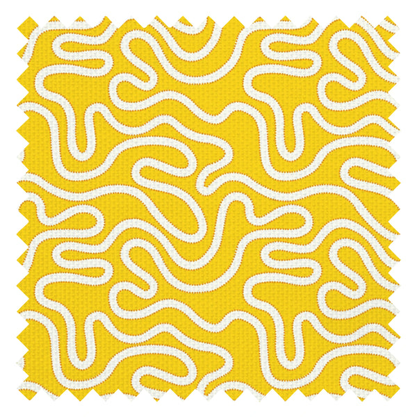 Ickle Squiggle Fabric in Yellow and Orange