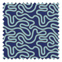 Ickle Squiggle Fabric in Dark Blue, Turquoise and Yellow