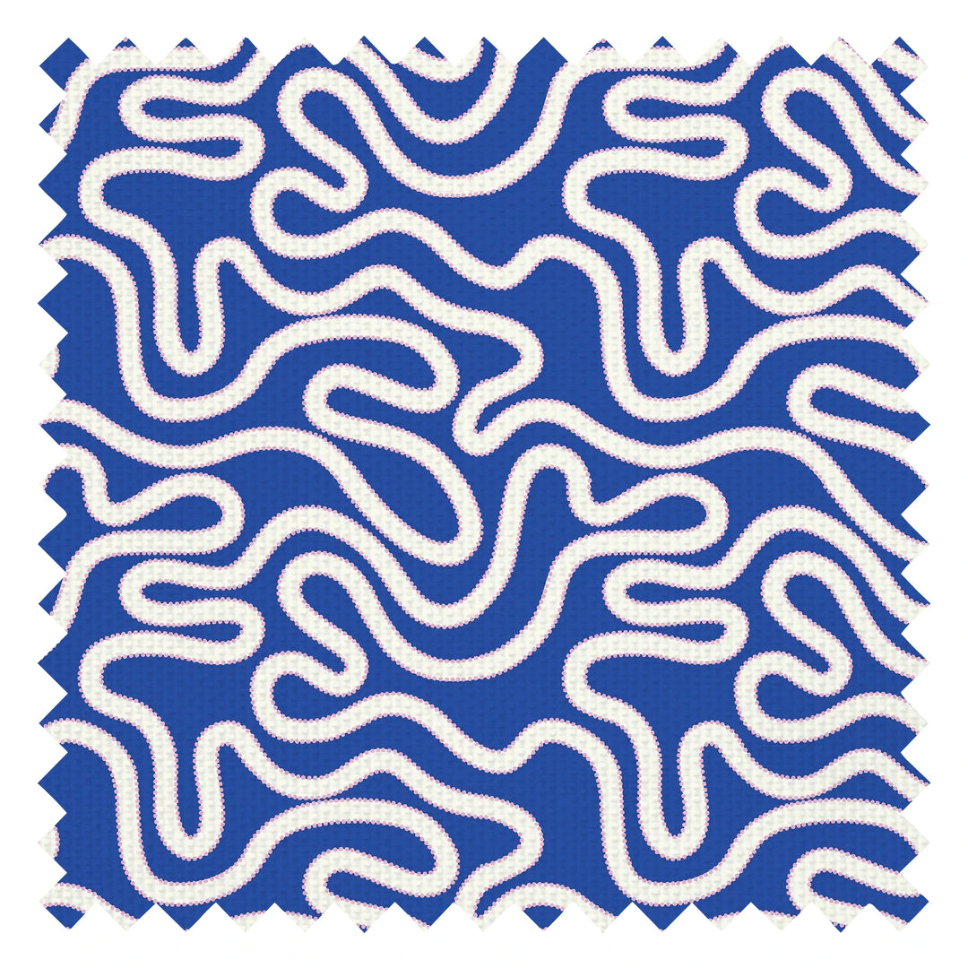 Ickle Squiggle Fabric in Blue and Pink