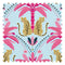 Belize Leopard Fabric in Hot Pink on Blueberry