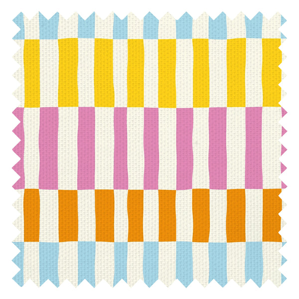 Fruit Salad Pinstripe Fabric in Multicoloured on Melba Cream