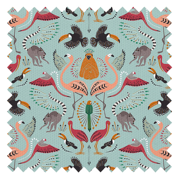 Madagascar Fabric in Duck Egg