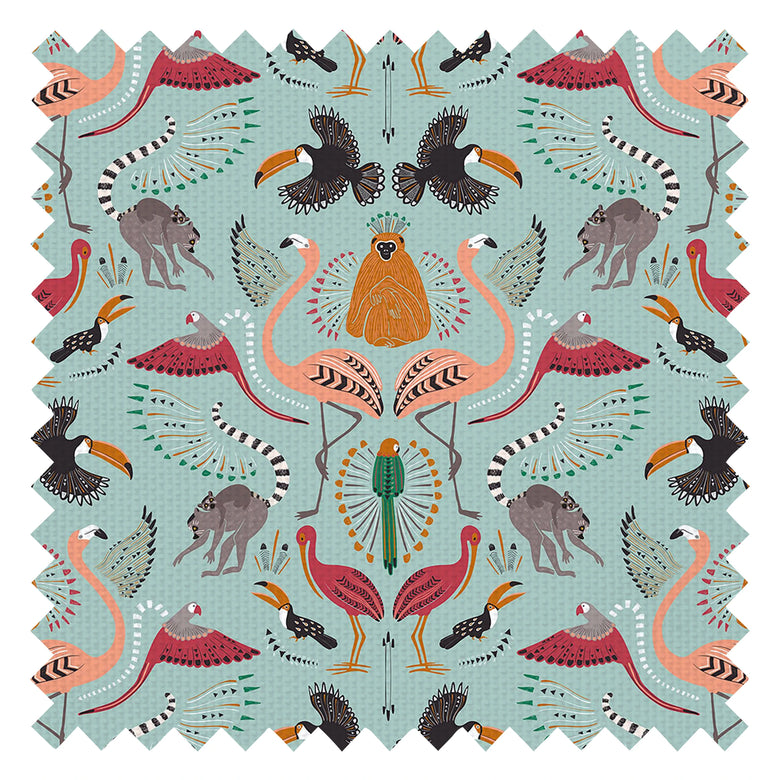 Madagascar Fabric in Duck Egg