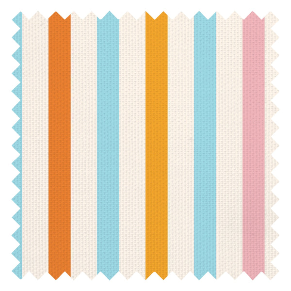 Calypso Carnival Fabric in Tropical Technicolour on Melba Cream