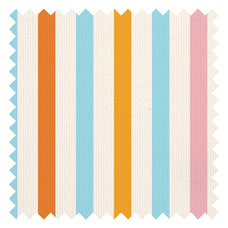 Calypso Carnival Fabric in Tropical Technicolour on Melba Cream