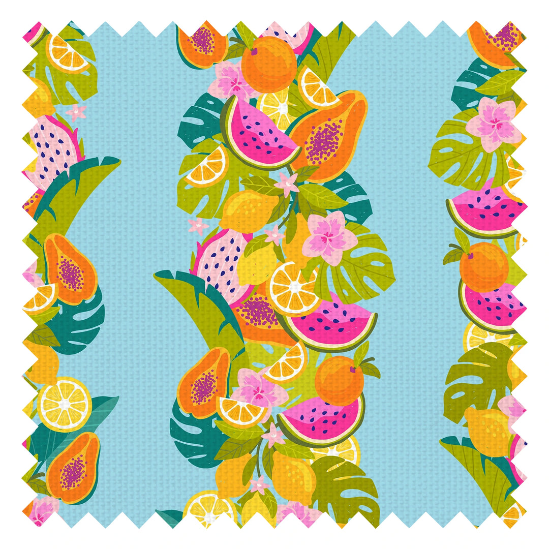Watermelon Sugar Stripe Fabric in Sky Blue