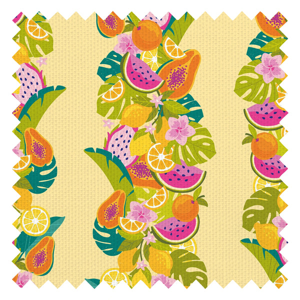 Watermelon Sugar Stripe Fabric in Custard Cream