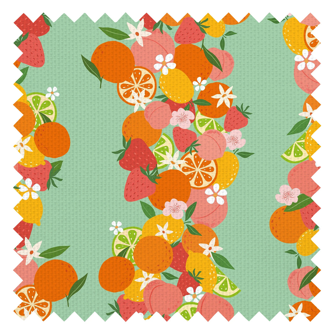 Fruit Cocktail Stripe Fabric in Green Apple
