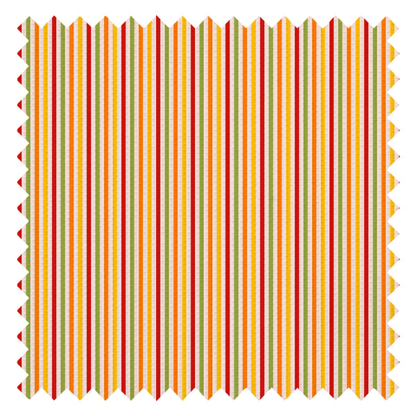 Fruit Salad Pinstripe Fabric in Multicoloured on Candy Pink