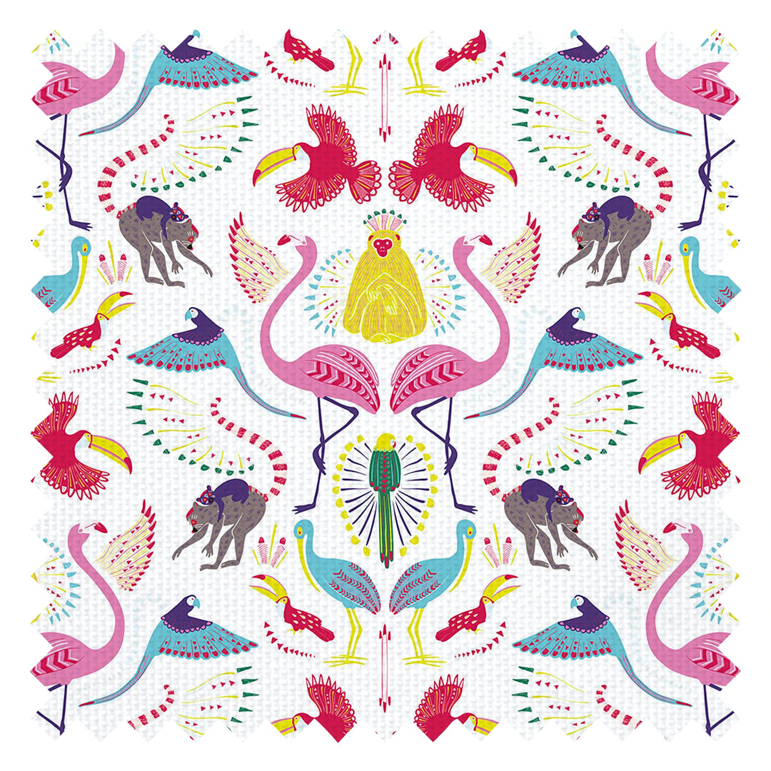 Madagascar Fabric in White and Brights