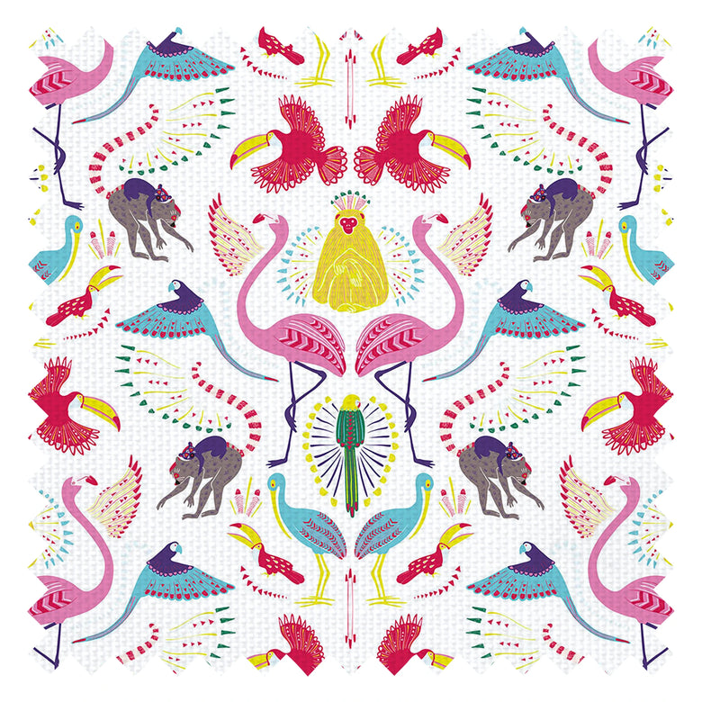 Madagascar Fabric in White and Brights