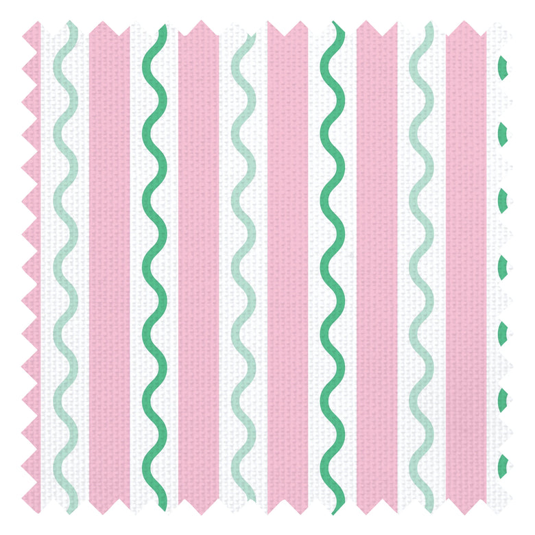 Straight and Wiggle Fabric in Strawberry and Mint