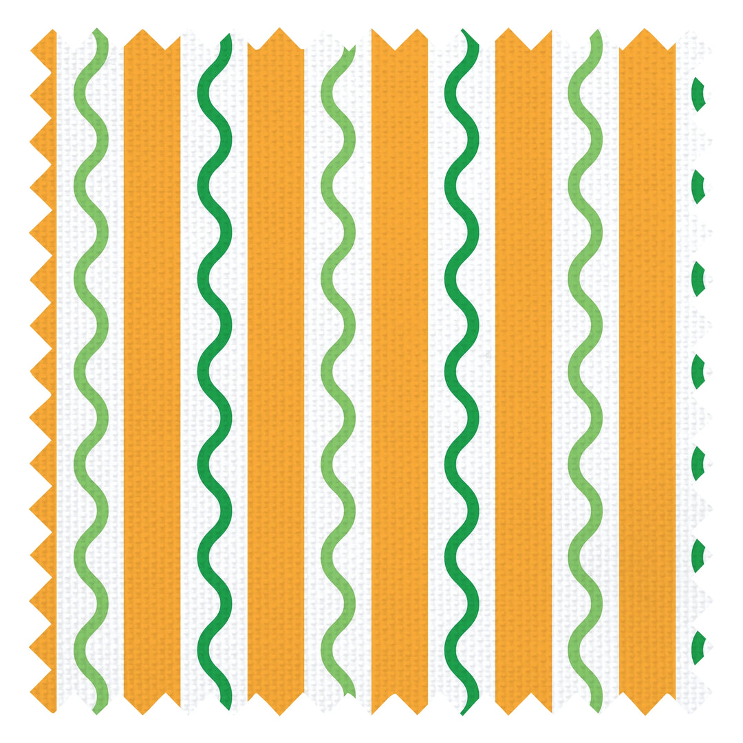 Straight and Wiggle Fabric in Seville Orange and Apple Green