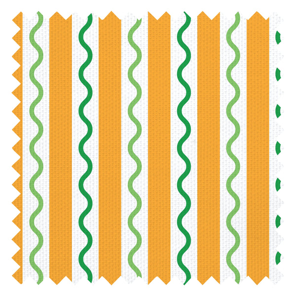 Straight and Wiggle Fabric in Seville Orange and Apple Green