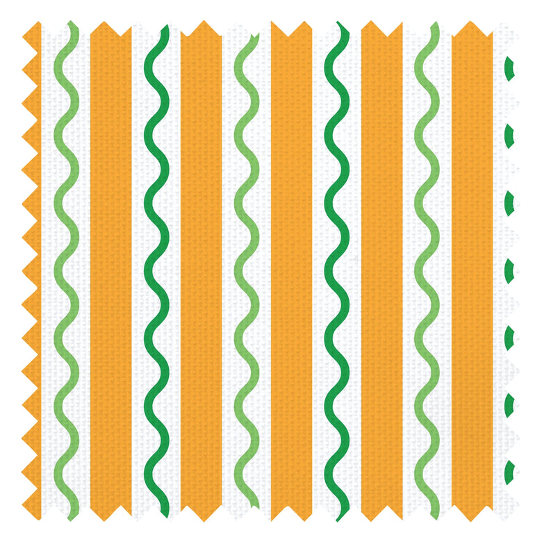 Straight and Wiggle Fabric in Seville Orange and Apple Green