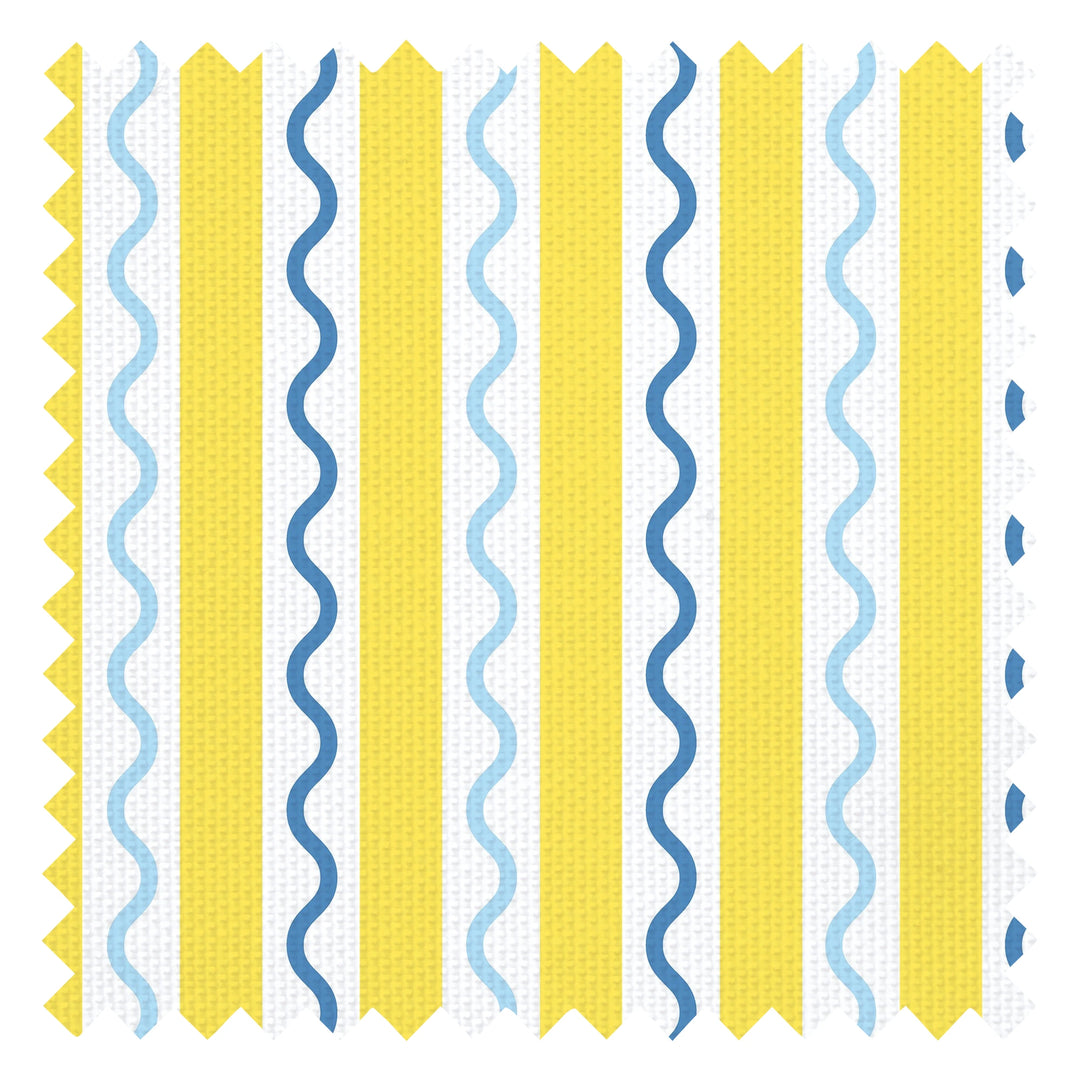 Straight and Wiggle Fabric in Lemon and Blueberry