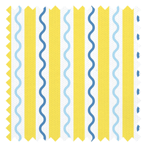 Straight and Wiggle Fabric in Lemon and Blueberry