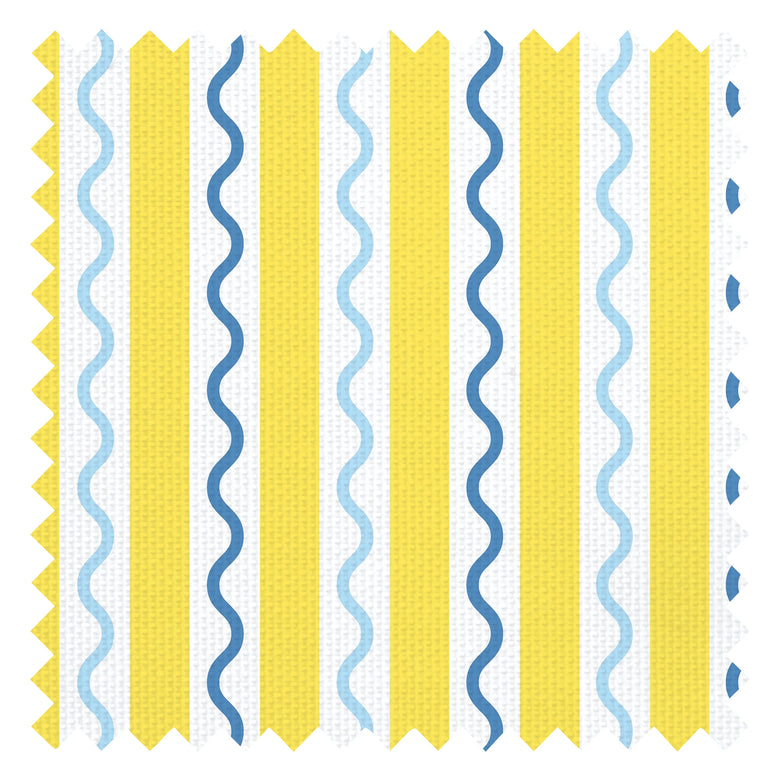 Straight and Wiggle Fabric in Lemon and Blueberry